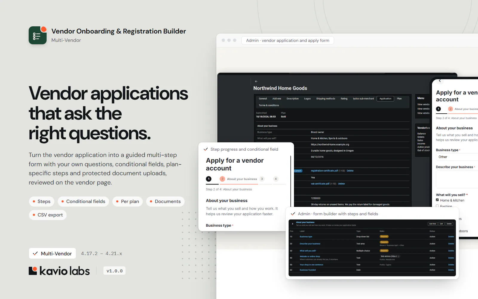 Vendor Onboarding & Registration Builder: overview