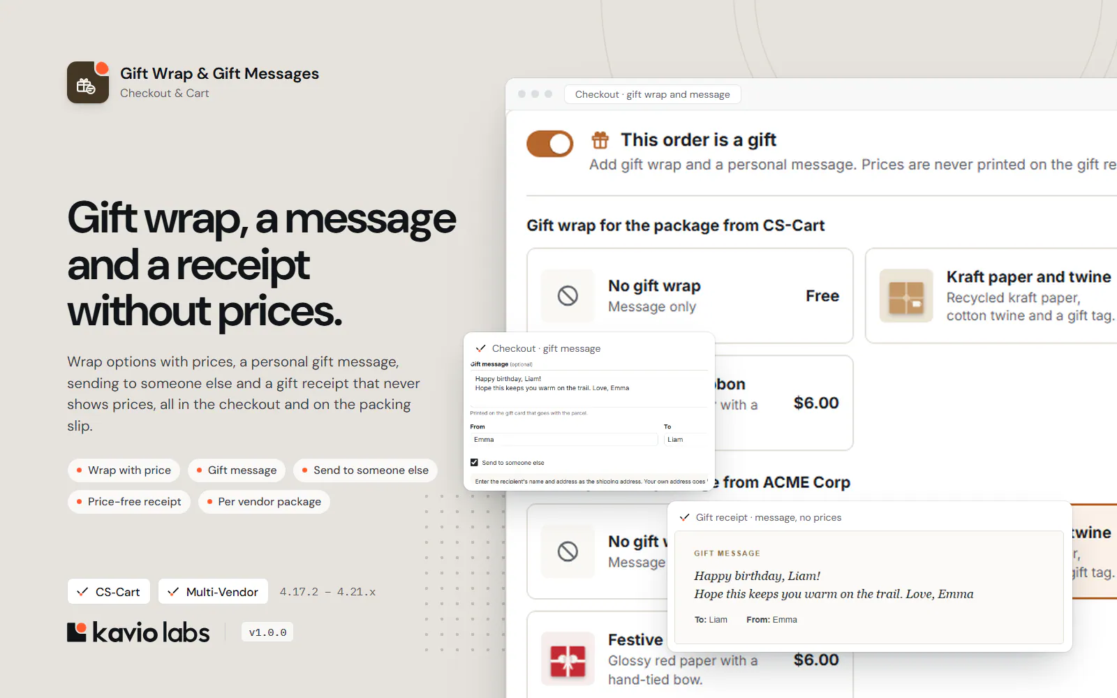 Gift Wrap & Gift Messages: overview