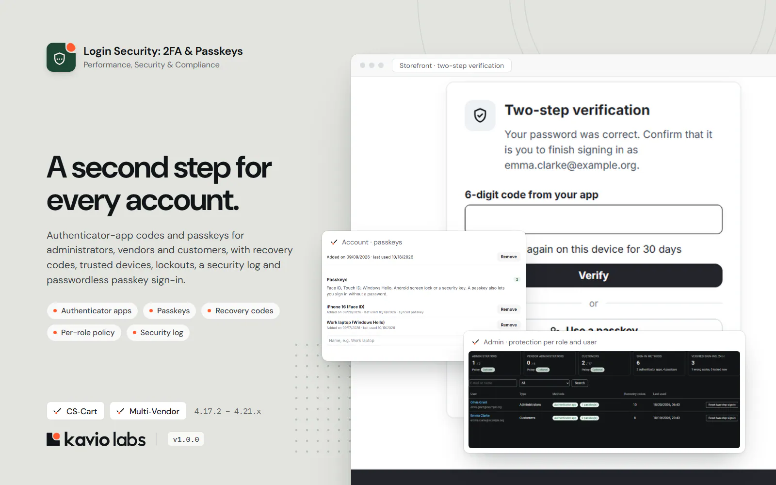Login Security: 2FA & Passkeys: overview