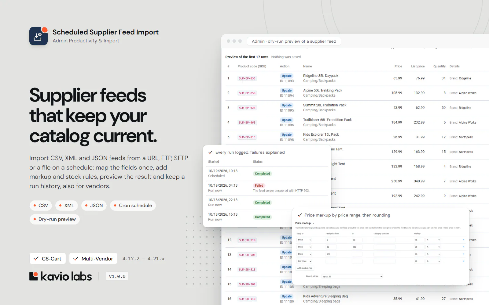 Scheduled Supplier Feed Import: overview