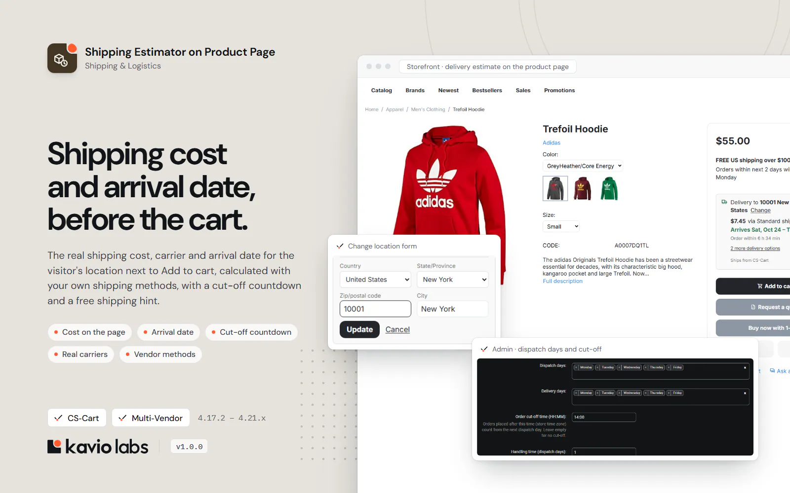 Shipping Estimator on Product Page: overview