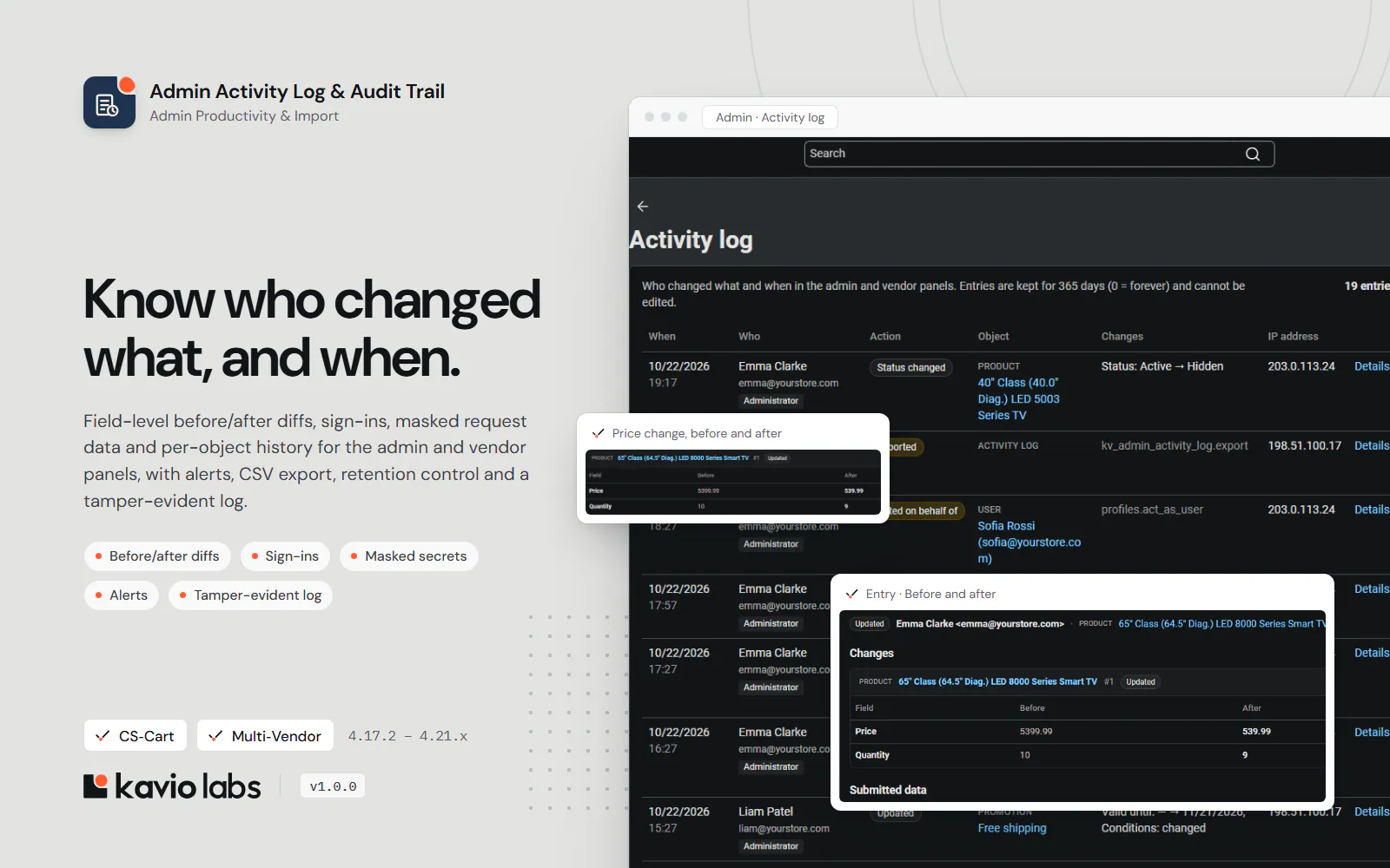 Admin Activity Log & Audit Trail: overview