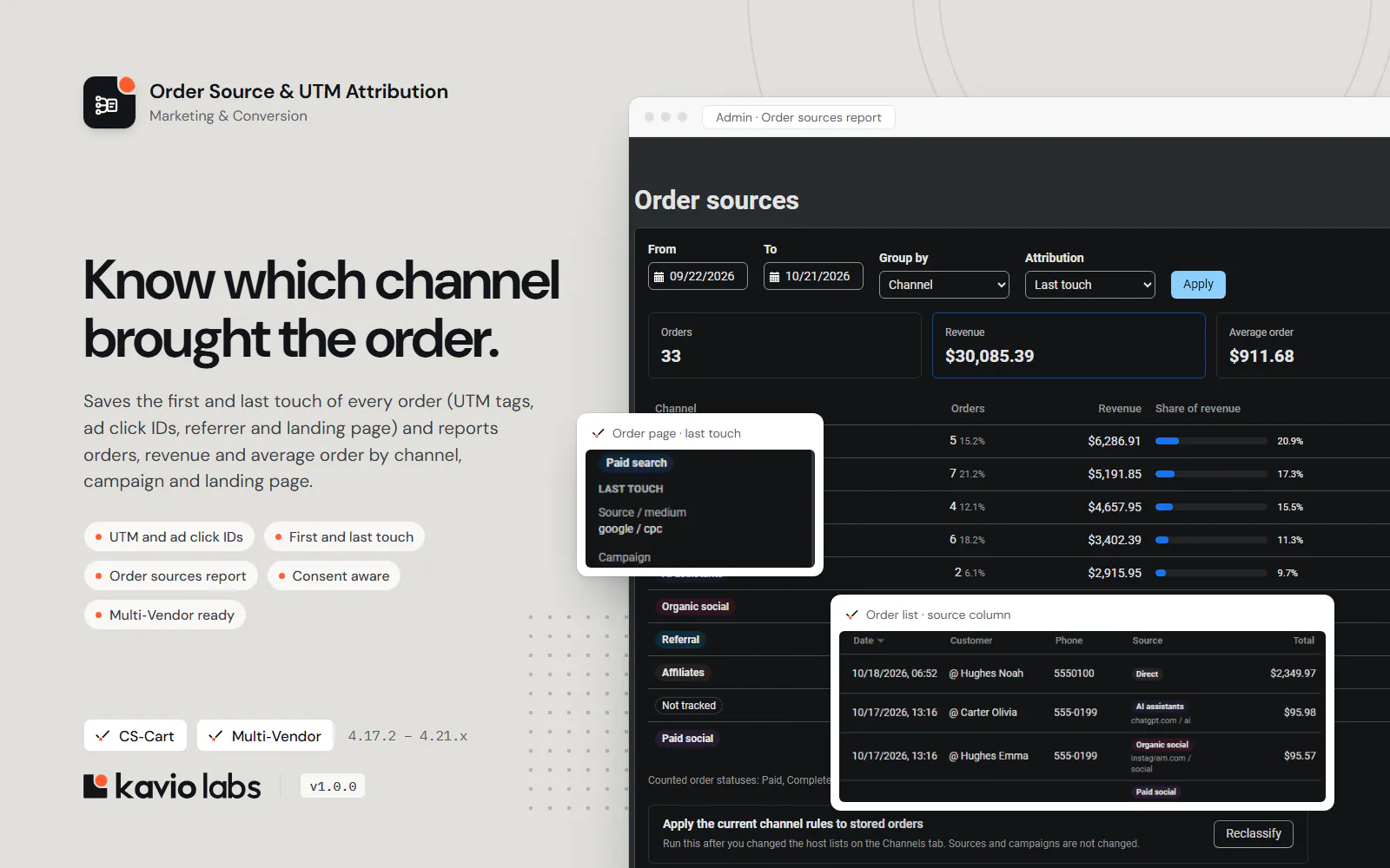 Order Source & UTM Attribution: overview
