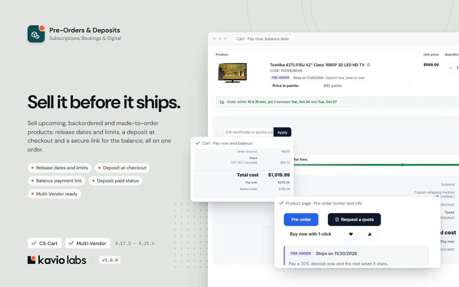 Pre-Orders & Deposits: overview