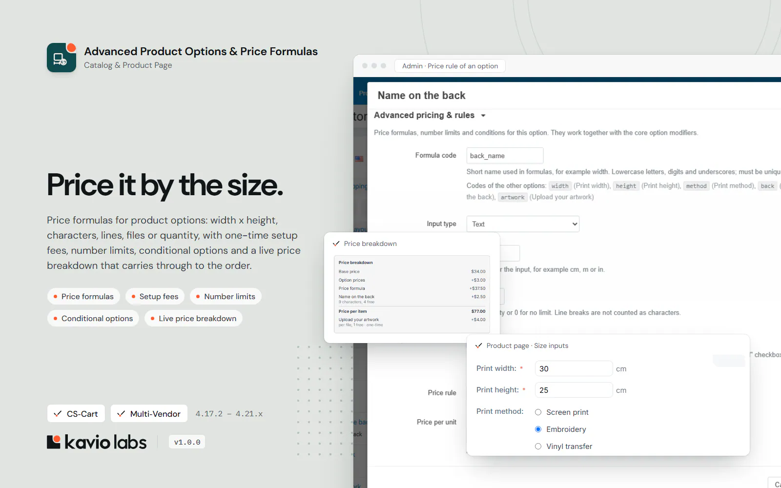 Advanced Product Options & Price Formulas: overview