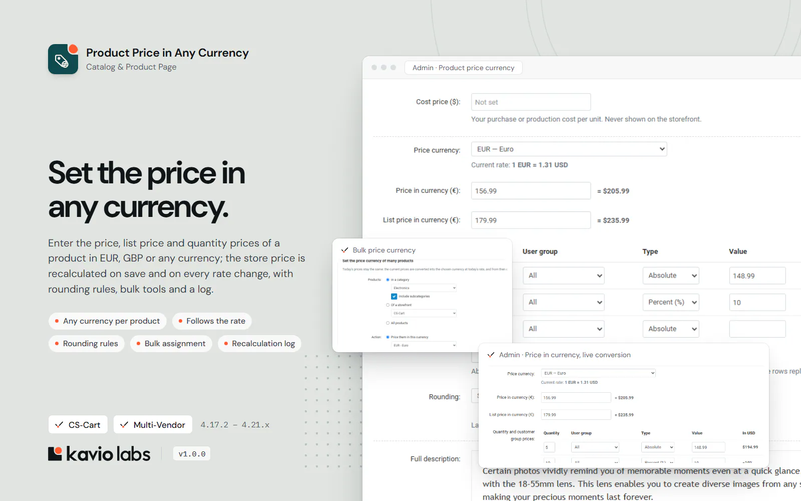 Product Price in Any Currency: overview
