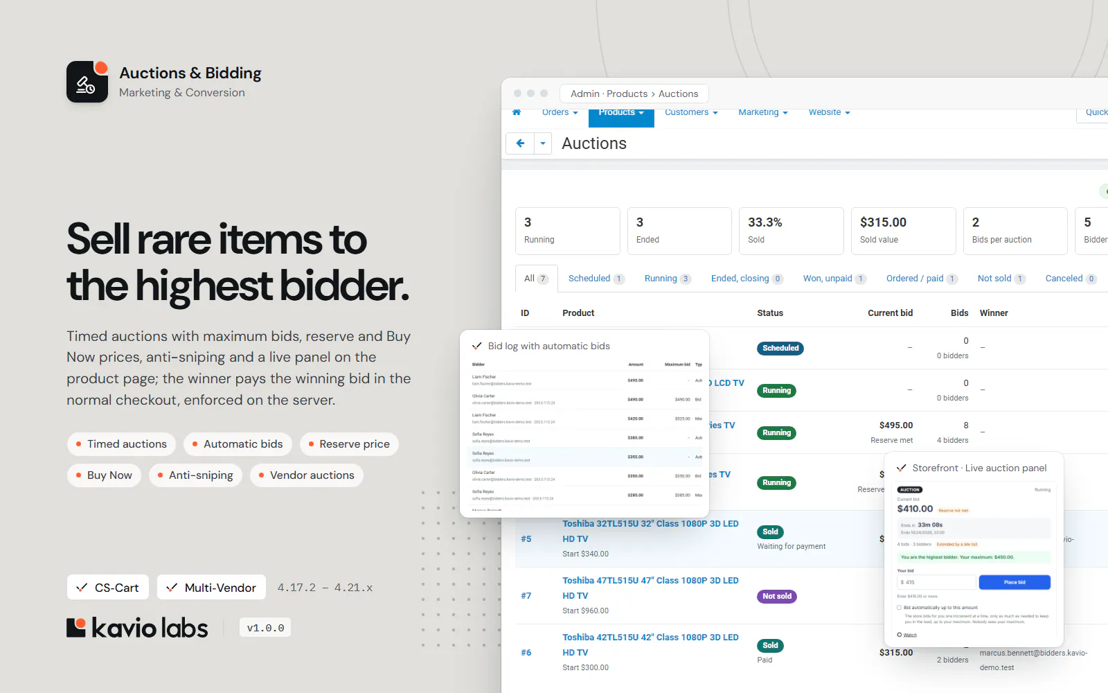 Auctions & Bidding: overview