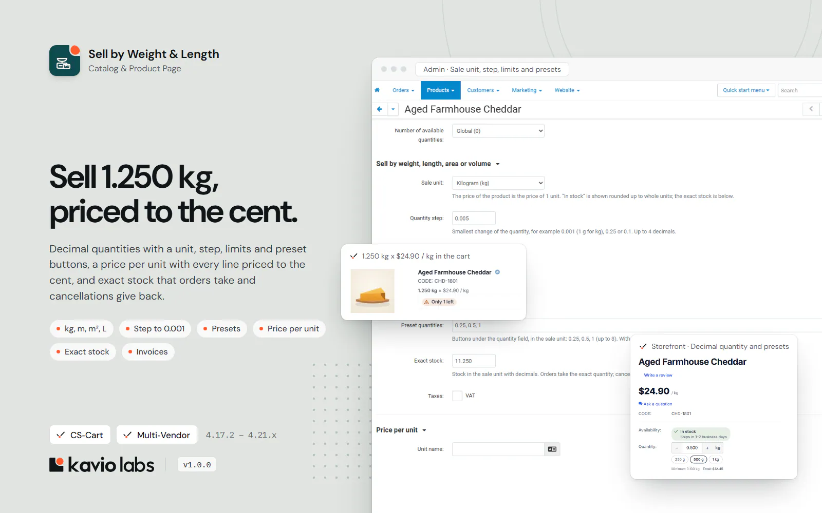 Sell by Weight & Length: overview