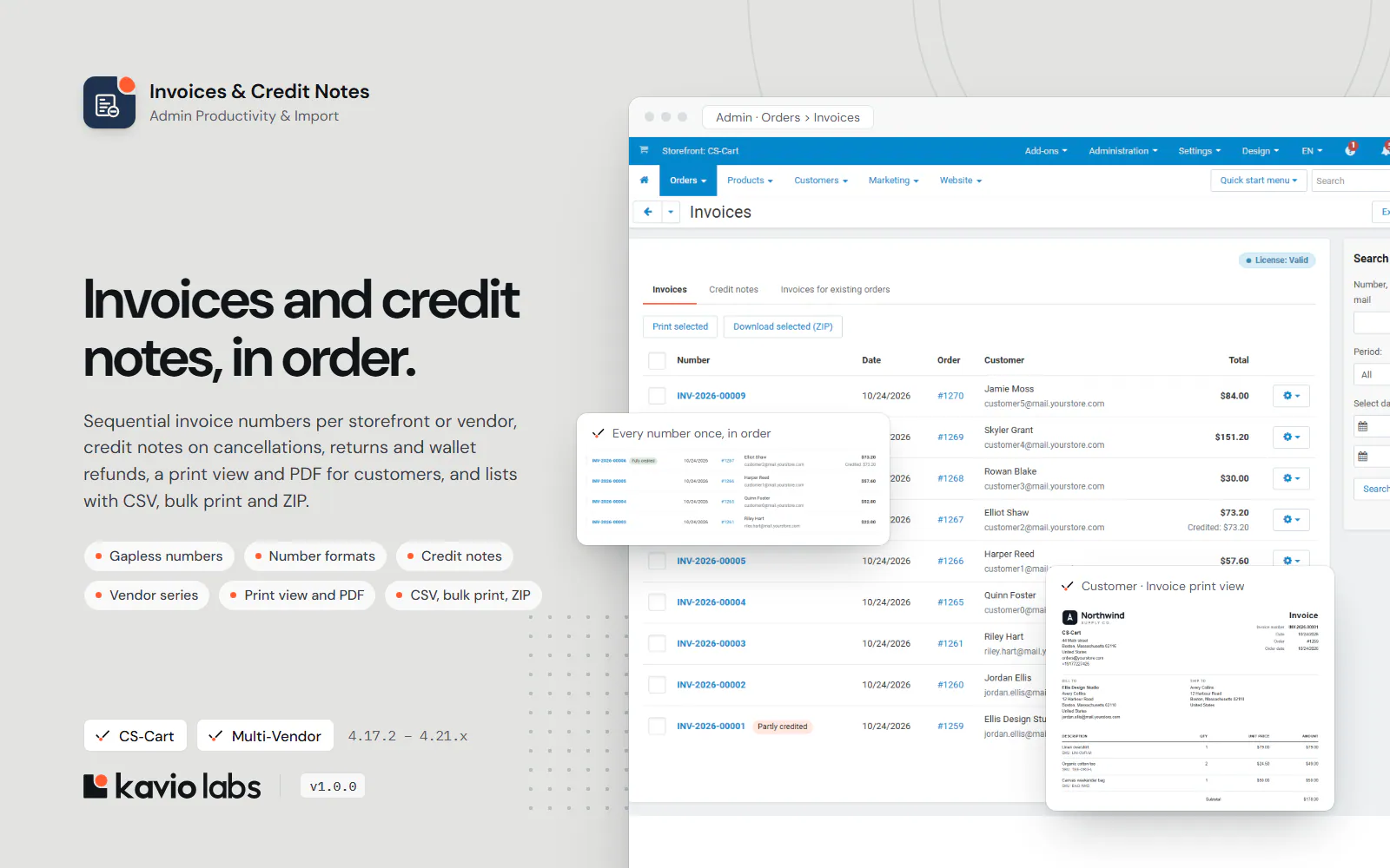 Invoices & Credit Notes: overview