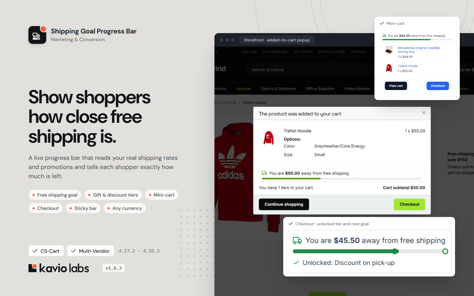 Shipping Goal Progress Bar: overview