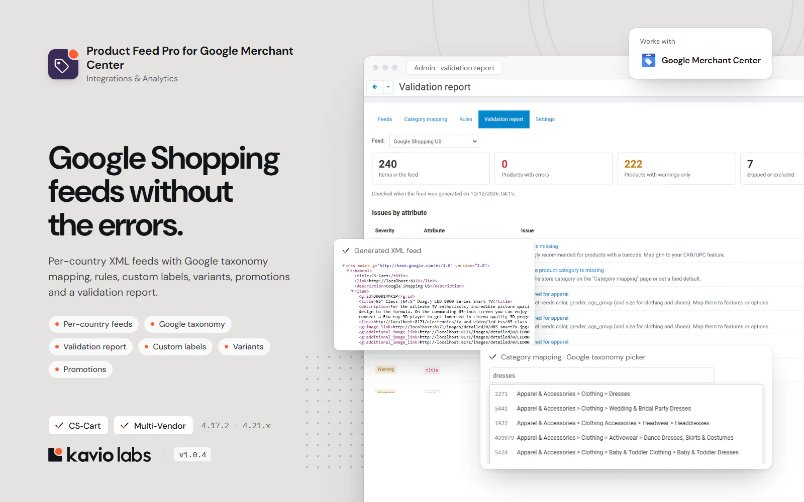 Product Feed Pro for Google Merchant Center: overview
