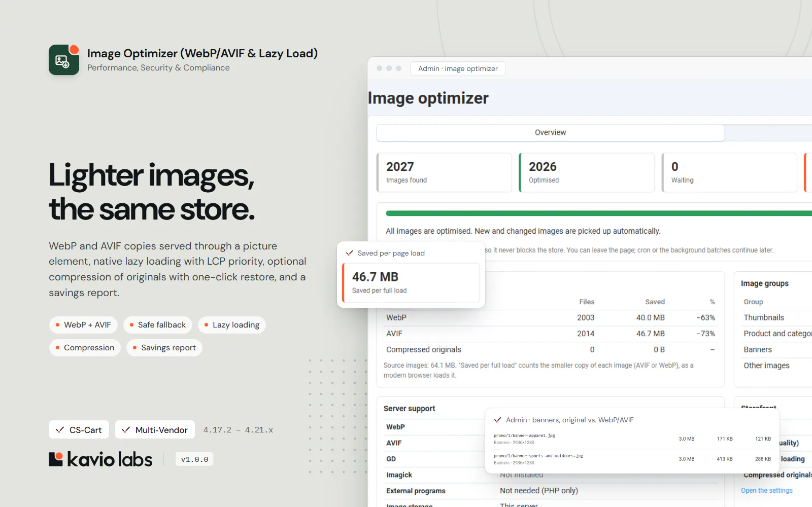 Image Optimizer (WebP/AVIF & Lazy Load): overview