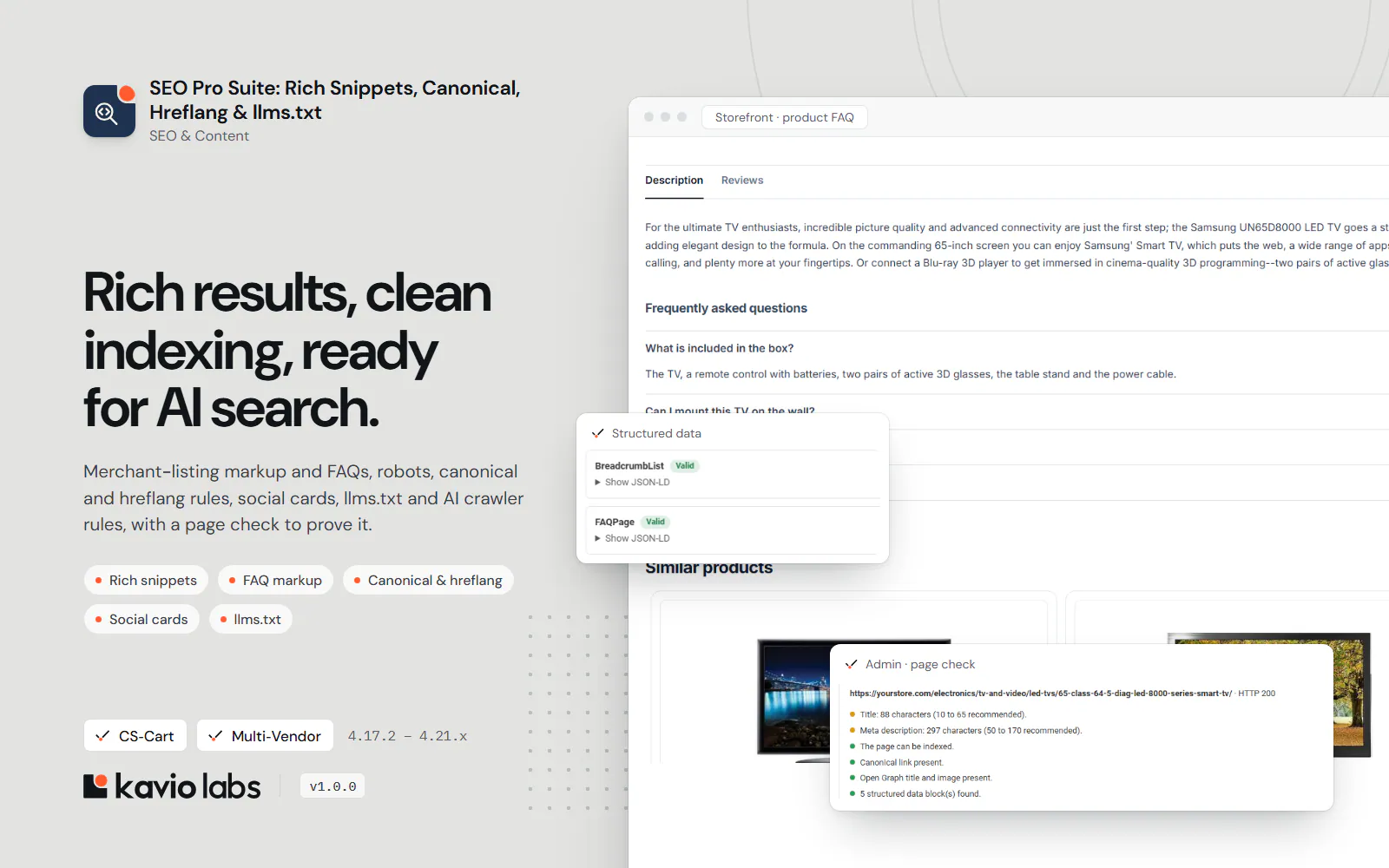 SEO Pro Suite: Rich Snippets, Canonical, Hreflang & llms.txt: overview